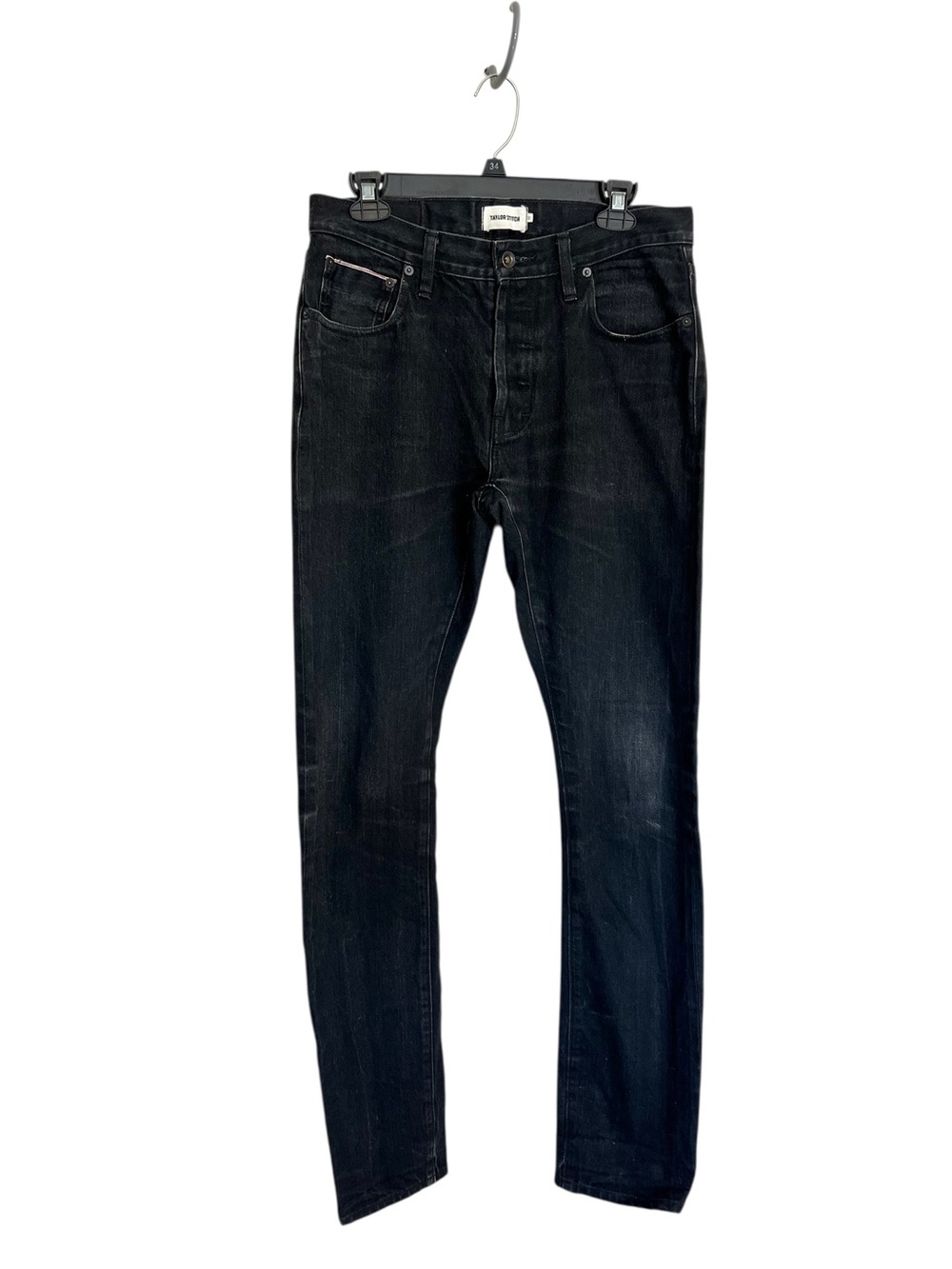 Taylor Stitch slim selvedge denim jeans washed black Sz 32x34